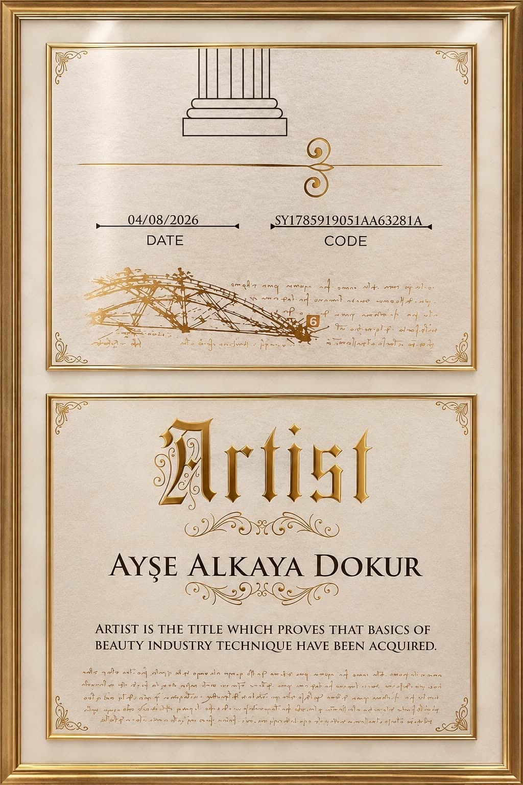 PhiBrows Artist Sertifikası (Ayşe Alkaya Dokur)